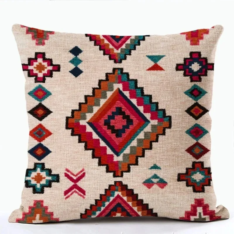 Geometric Home Decor Moroccan Ethnic Bohemian Cushion Cover Office Sofa Pillow Cover Outdoor Camping Hug Pillow Cover view 4