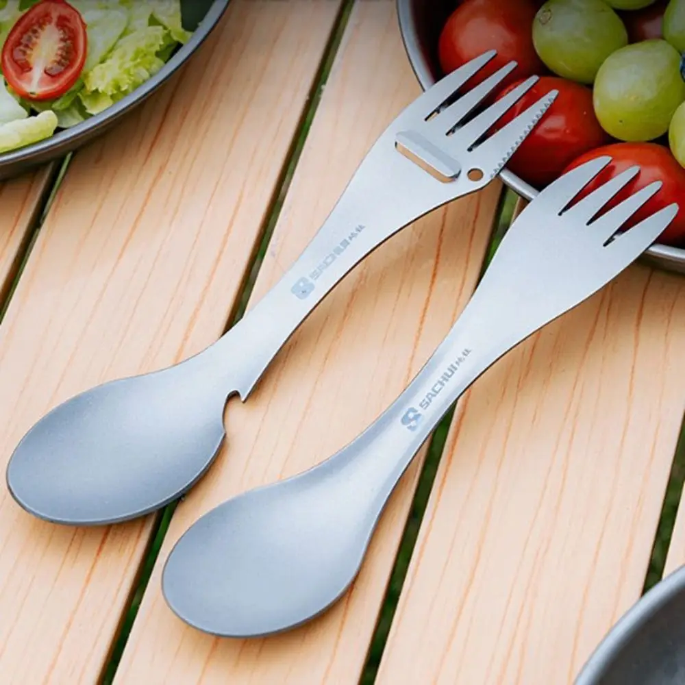 

New Multifunctional Pure Titanium Spoon 5in1 Portable Outdoor Bottle Opener Outdoor Picnic Accessories EDC Tool
