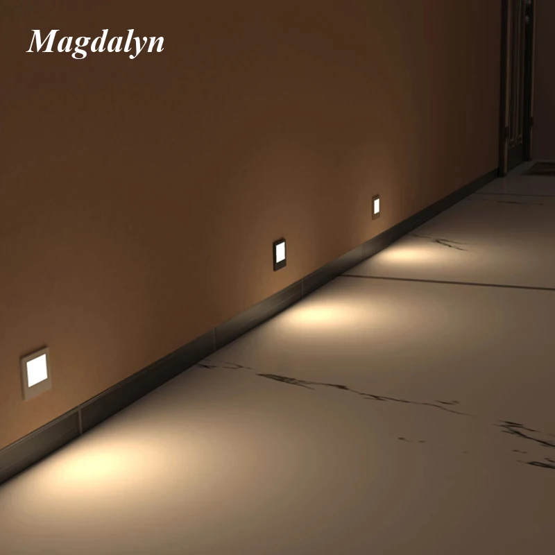 Magdalyn Indoor Ressessed In Wall Lamps Night Corner Panel Lightings Modern Home Decor Radar Motion Sensor Staircase Step Lights