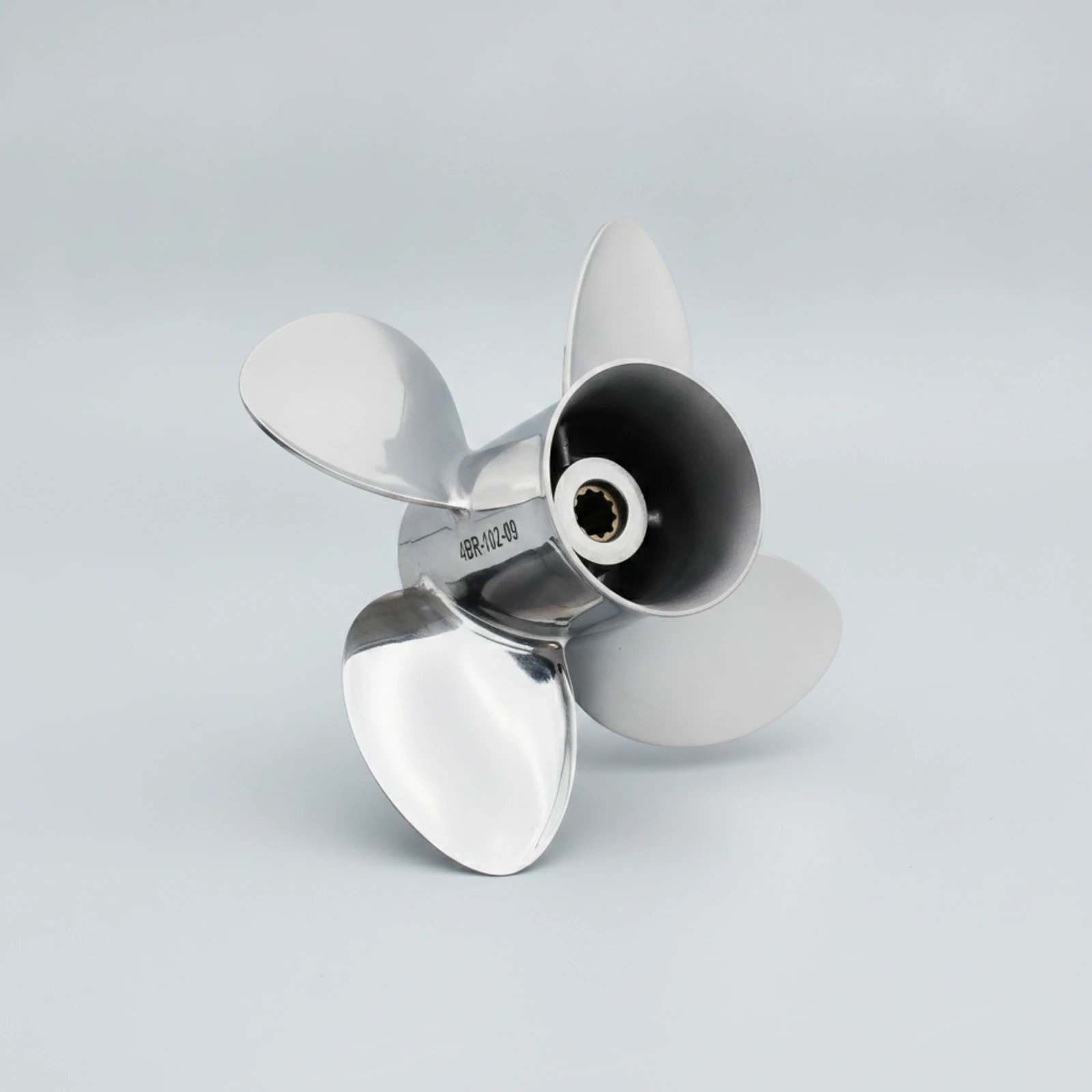 

Propeller with Splined Hub Stainless Steel Four Blade Propeller Marine Upgrade for Boat Owners, Outboard Motors, Boats