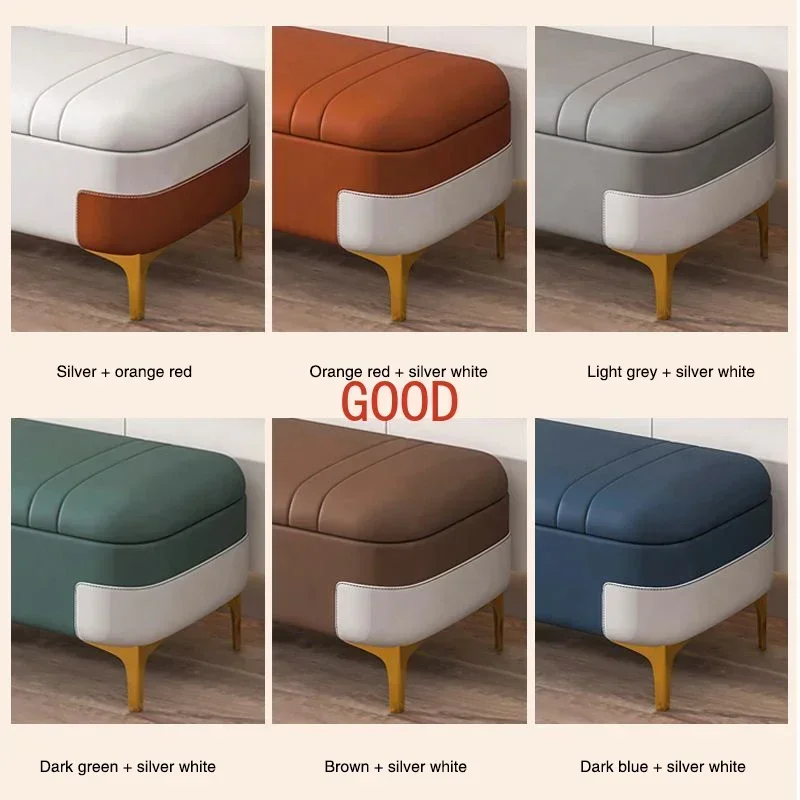 Nordic Storage Ottoman Bench Large Capacity Changing Shoes Stool Organizer Box Comfortable Footrest Ottoman Sofa Bench Doorstep