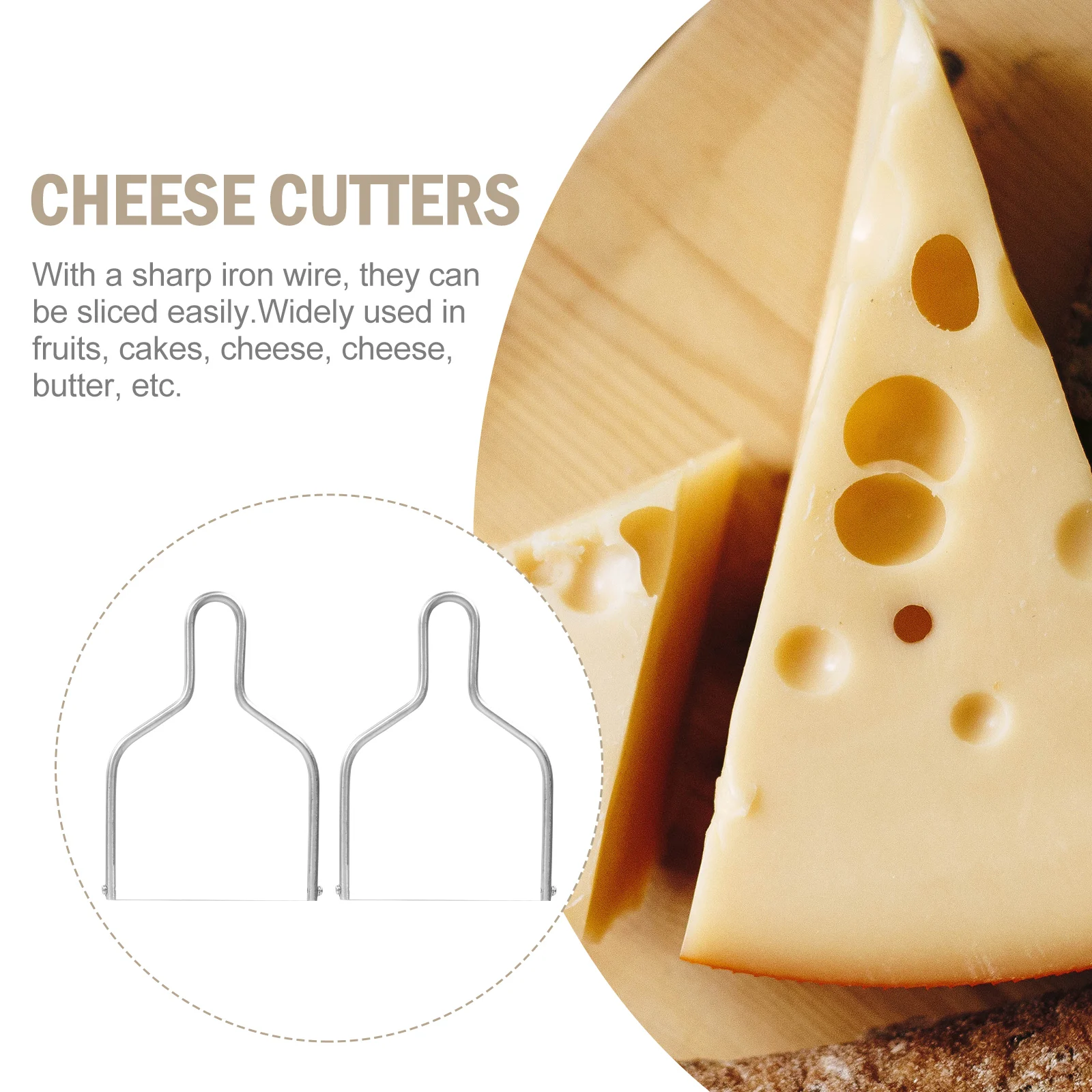 

FUNOMOCYA Stainless Steel Cheese Slicer Set 2pcs Easy Use Kitchen Cutter for Butter Home Restaurant Storage