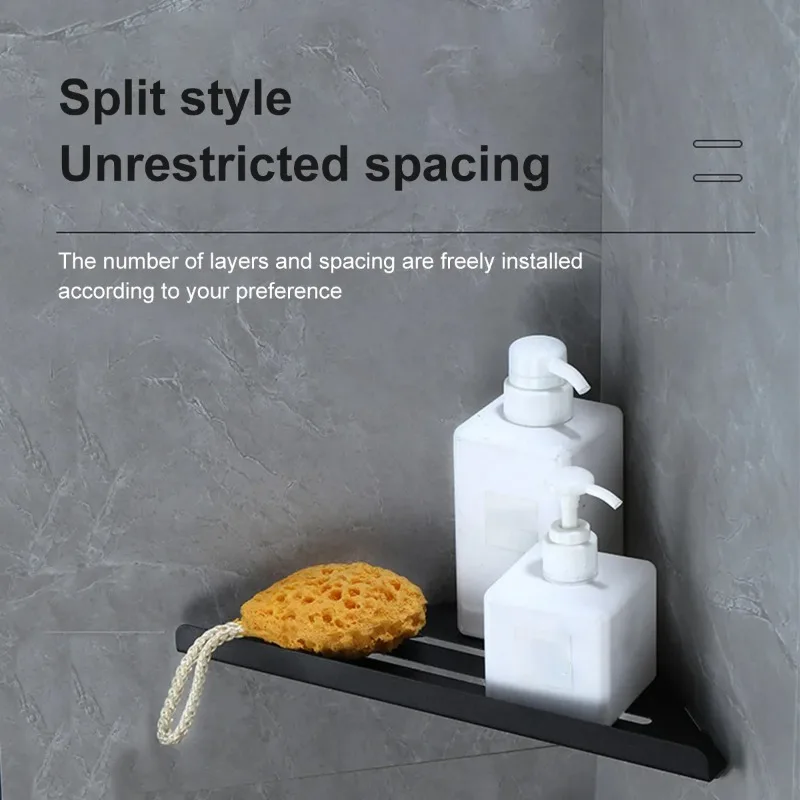 

Bathroom Shelf Corner Shower Shelf No Drilling 304 Stainless Steel Corner Organizer Storage Heavy-Duty Hollow Shampoo Rack