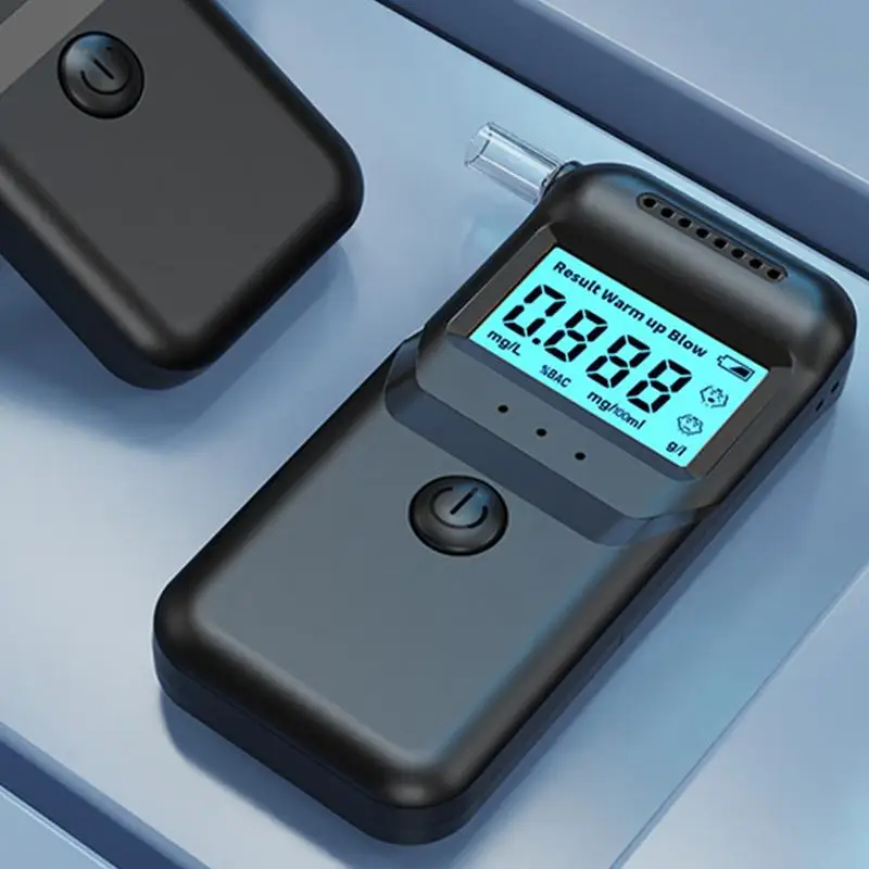 جهاز اختبار شرب الكحوليات الرقمي خفيف الوزن كاشف الكحول الاحترافي جهاز تحليل الكحوليات الشرطة Alcotester شاشة LCD اختبار القيادة في حالة سكر #5