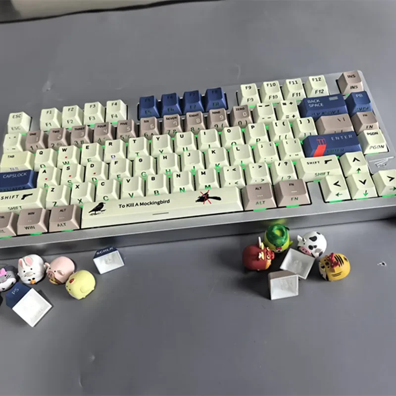 

Zhigen bird side engraved theme keycap PBT material original height wooting60he Meijia lion succubus 87 keys