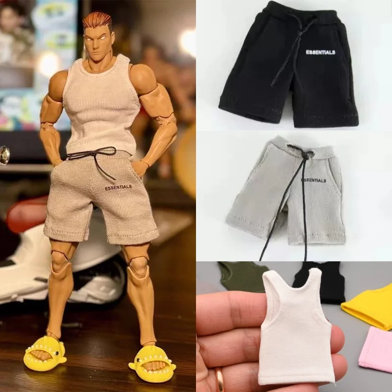 1/12 Scale Male Soldier Tight Short Sleeve Vest Short pants Clothes Model for 6-inch Action Figure Body