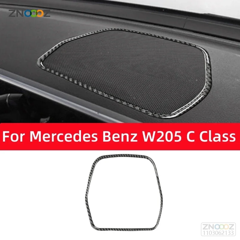 For Mercedes Benz C GLC Class W205 X253 Carbon Fiber Interior Dashboard Speaker Panel Trim Frame Decor Stickers Car Accessories