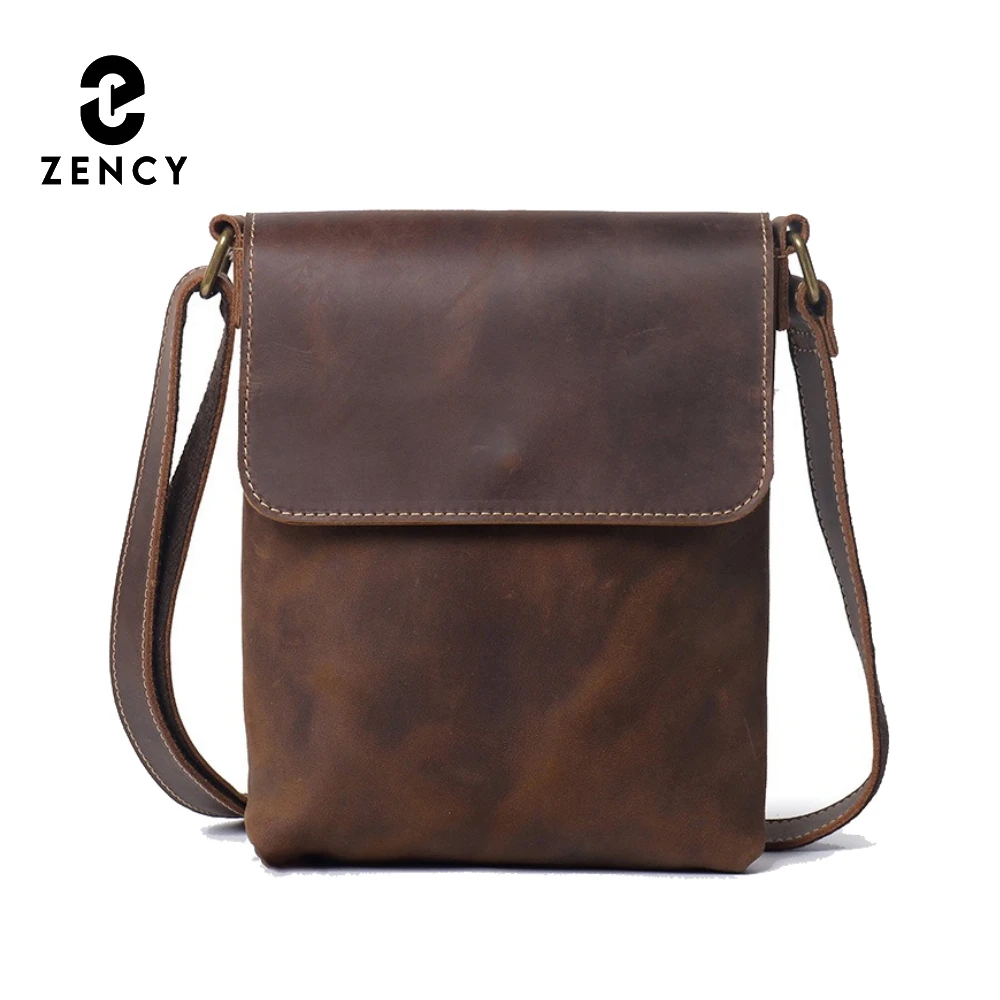 

Zency Men Genuine Leather Messenger Bag Fashion Shoulder Bag Handbag for Dail Work Outing 2025 Flap Cross-body Bags