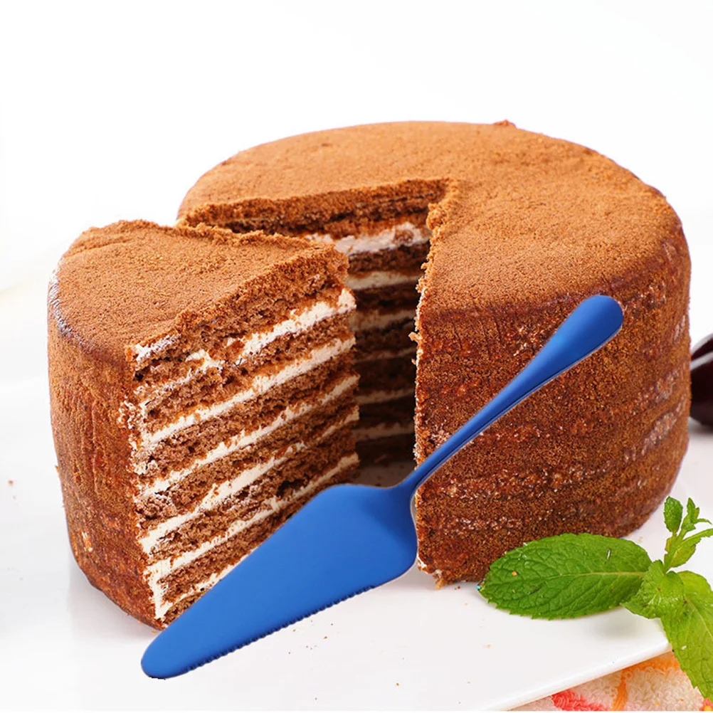 

Blue Stainless Steel Serrated Cake Shovel Baking Tool Ergonomic Design Kitchen Pizza Cheese Cream Shovel