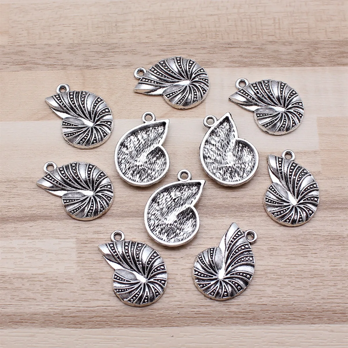 IFOCUS 10pcs/Lot Conch Charms For DIY Jewelry Making Zinc Alloy 23x17mm/0.91x0.67inch