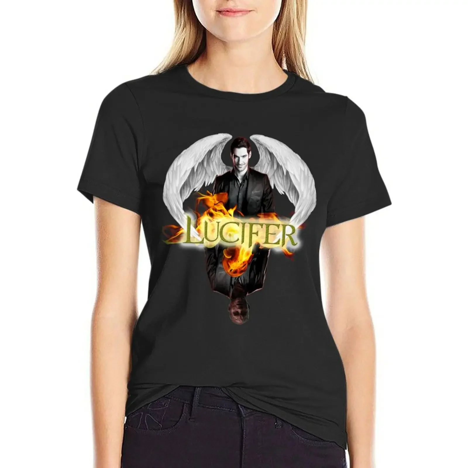 Lucifer Morningstar T-shirt lady clothes hippie clothes t-shirts for Women cotton