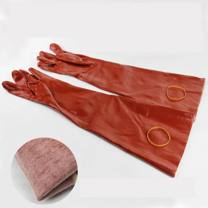 Durable Long Kitchen Clean Tools Waterproof For Washing  Acid and Alkali Resistant Black Industrial Rubber Gloves