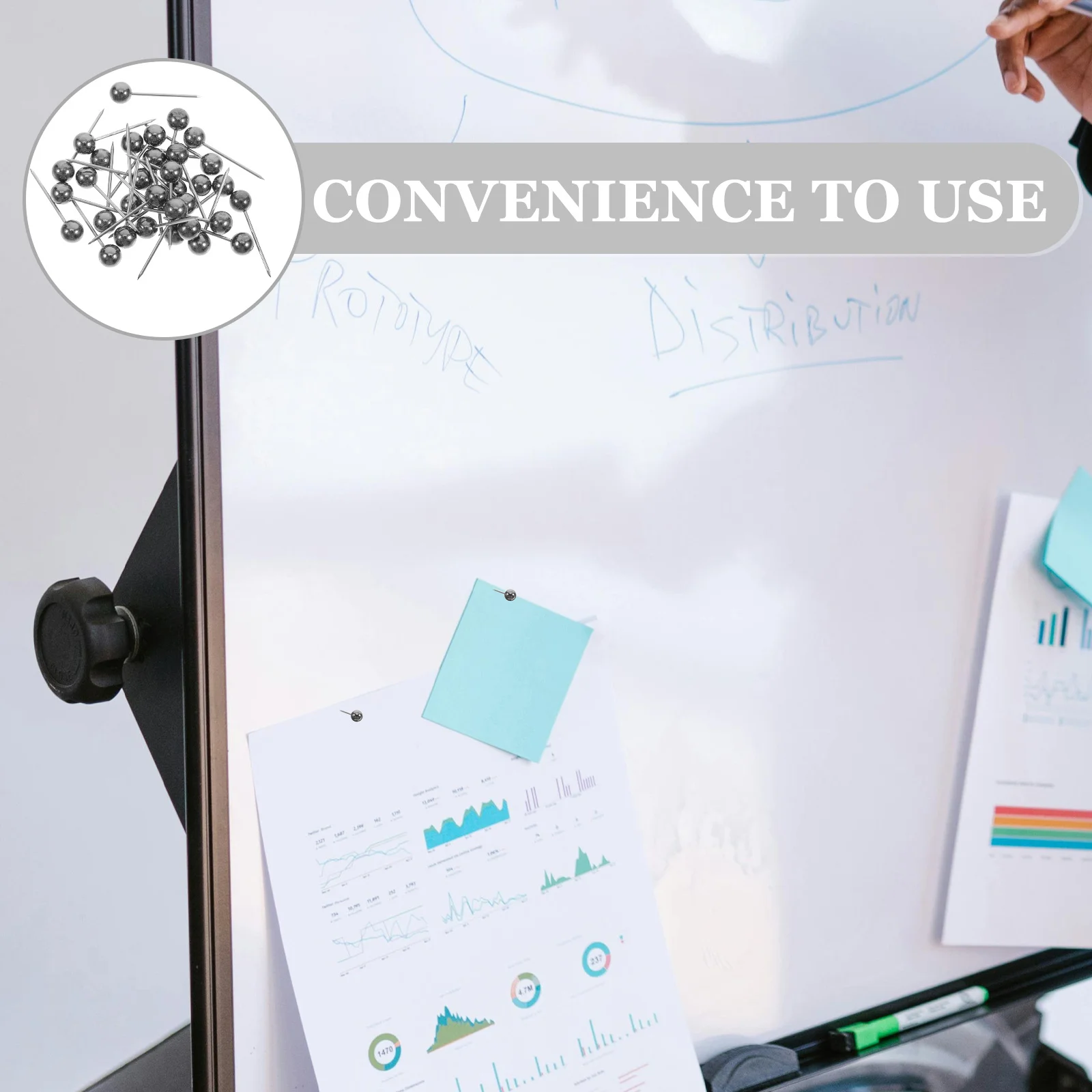 

5pcs 5 PCS Decorative Push Pins Photo Thumb Tacks Ball Map Head Marking Chic for Travel