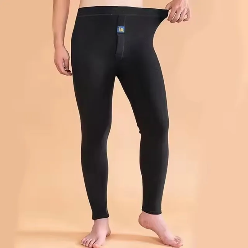 Men Fleece Lined Thermal Pants Stretch Winter Keep Warm Long Johns Thick Waist Elastic Base Layer Leggings Plus Size 8XL 125KG