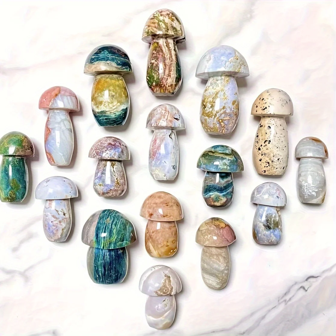 فطر اليشم البحري الطبيعي، حجر مصقول، حجر النخيل، كريستال، حشو خزان الأسماك. #4