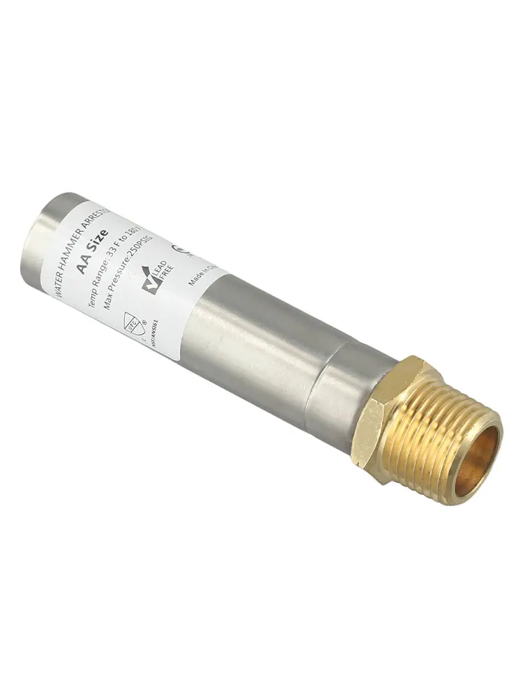 Robust Stainless Steel Water Hammer Arrestor 1/2 Inch NPT Connection to Enhance Performance of Your Washing Machine