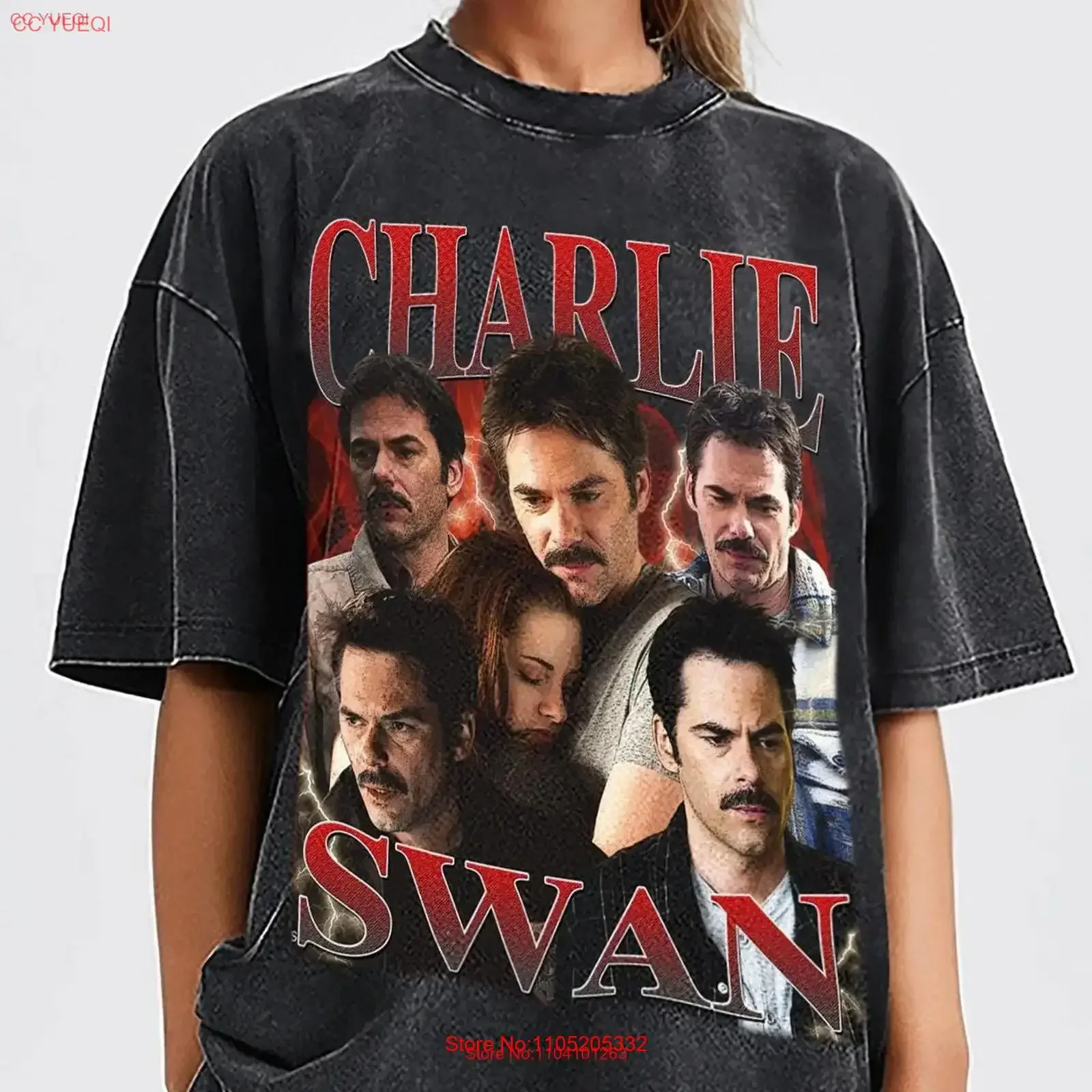 Charlie Swan Vintage T Shirt For Women and Man Bootleg Retro 90's Fans Washed vintage Washed Stretched Breathable Comfortable