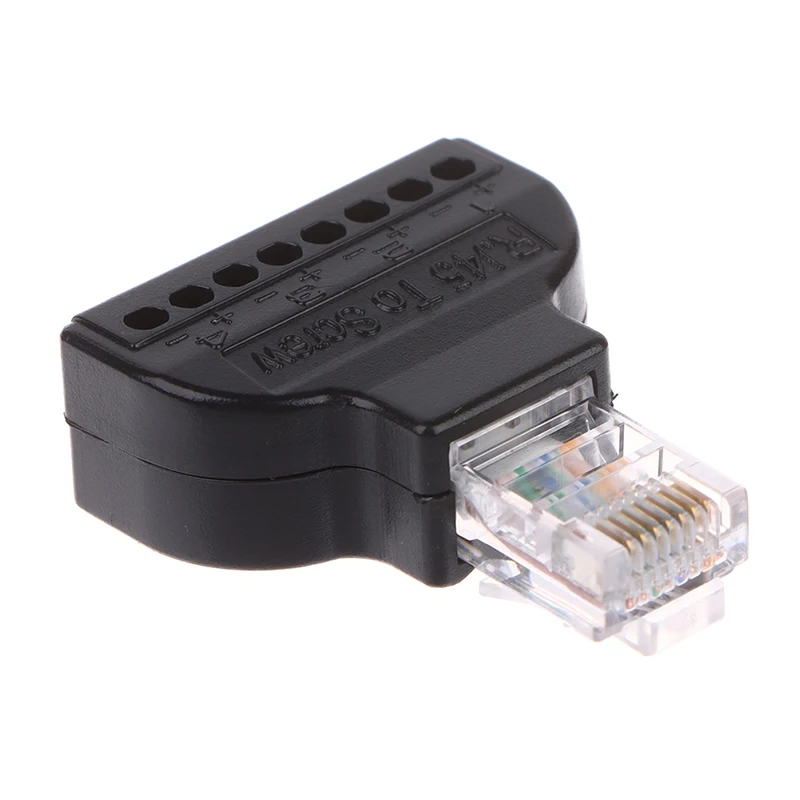 1set RJ45 Ethernet Male To 8 Pin AV Terminal Screw Adapter Converter Block Plug CCTV Accessories