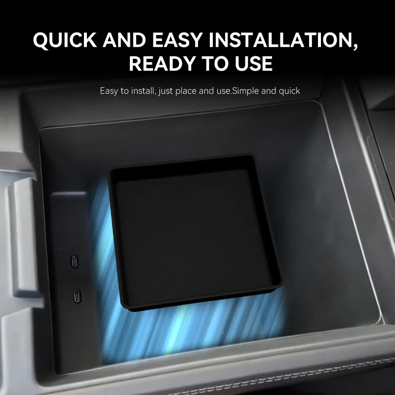 Center Console Organizer For Rivian R2 2026 Silicone Armrest Storage Box Wireless Charging Non-Slip Pad Car Interior Accessories