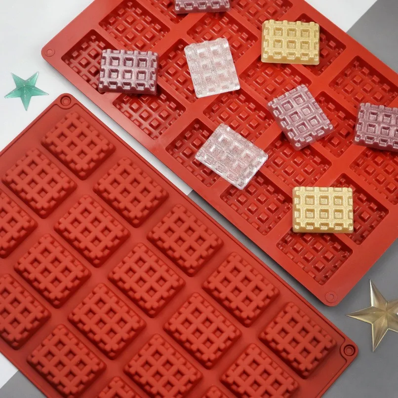 DIY Cute Round Waffle Making Mold Practical Chocolate Making Tool Aroma Candle Silicone Mold Food Grade Silicone Baking Supplies