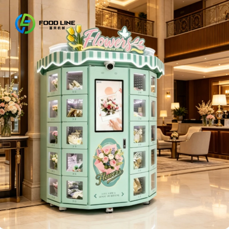 Customized Self-service Touch Screen Refrigerated Flower Bouquet Vending Machine Large Automatic Floral Vending Machine
