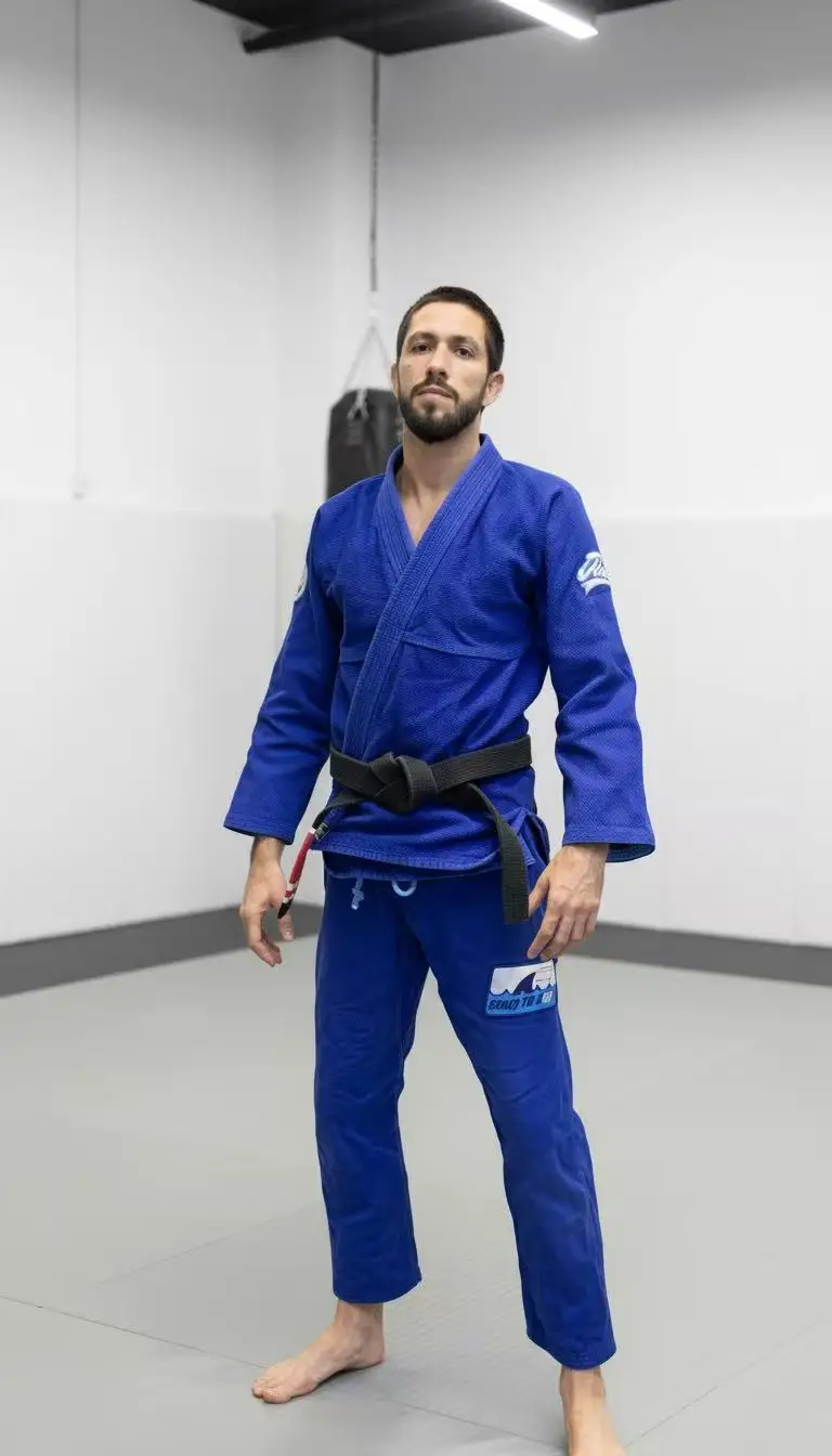Kimono de Judo Jitsuka em Tecido Honeycomb para Adultos, Design Tradicional Japonês, Azul Klein, Roupa Esportiva