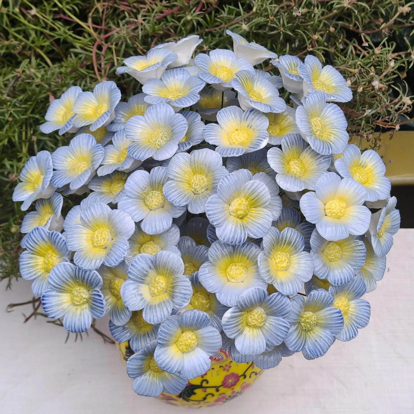 5 Stück Keramikblumen, handgefertigte Simulationsblumen für hohe Temperaturen, ländliche Wildblumen, kreative Geschenke, Heimdekoration – Detail 20
