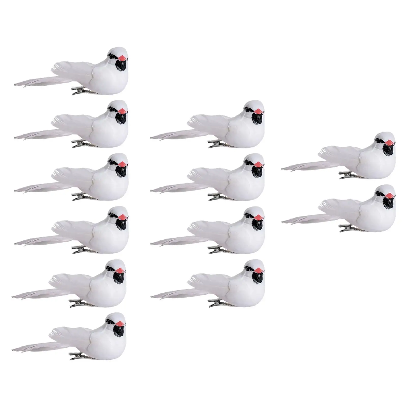 12 Pieces Artificial Birds Simulation Birds Clip on Decorative Small Bird Figurines for Wreaths Floral Arrangements Decor