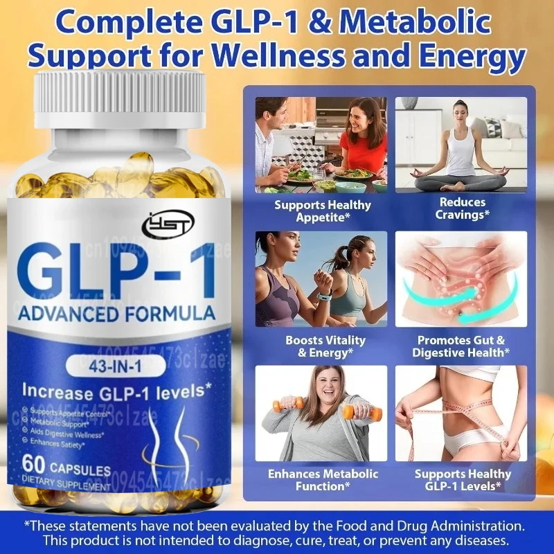 GLP 1 Supplement Containing Akkermansia Probiotic Capsules for Metabolism, Digestion, and Intestinal Health - Vegan, 60 Capsules - Image 2