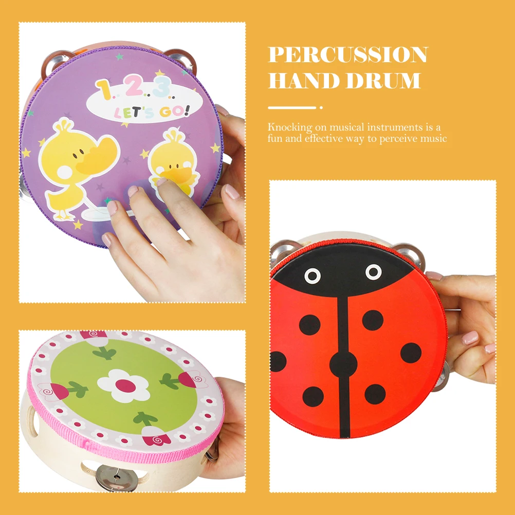 

Hand Held Flower Tambourine Stylish Appearance Exquisite Workmanship Durable Material for Early Music Development Percussion