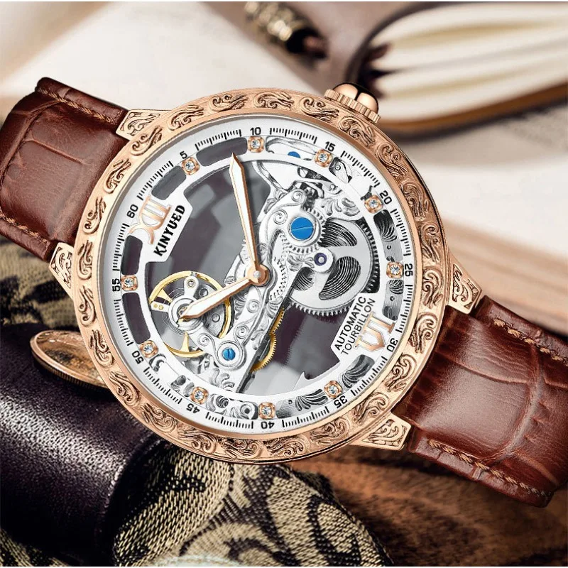 

High-End Luxury Tourbillon Original Man Watch Mechanical Movement Watches Wrist For Men Wristwatch Automatic Winding Skeleton