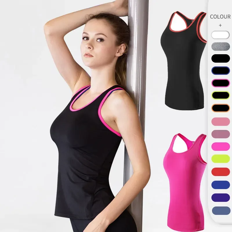 Sexy Yoga Vest for Women Quick-Drying Sleeveless Solid Color Quick Drying Running Gym Sport Female Yoga Shirts Fitness Tank Crop