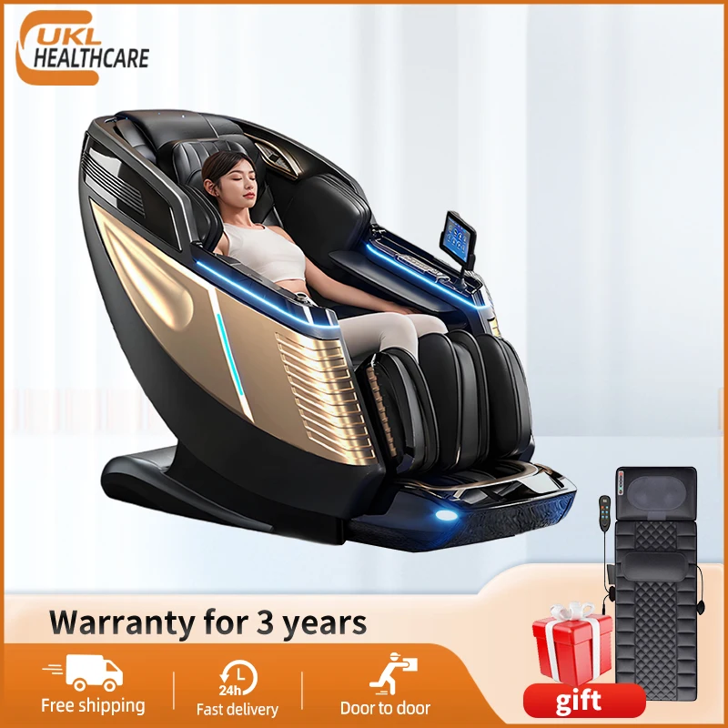2026 Smart Massage Chair with Sonic Wave Mechanism Full Body Airbag AI Voice Control Zero Gravity SL Track Back Heating