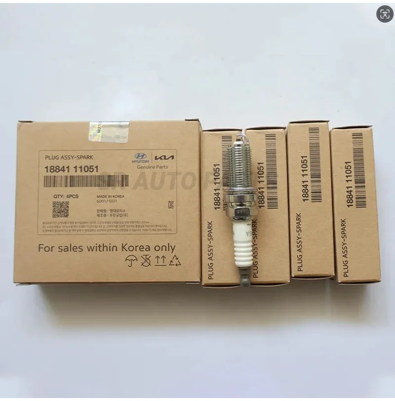 New Genuine 4Pcs Spark Plugs 1884111051 ILFR5B For Hyundai Sonata IX35 Kia Sorento 2011-2012 2.4 3.5 Sportage K5 18841 11051