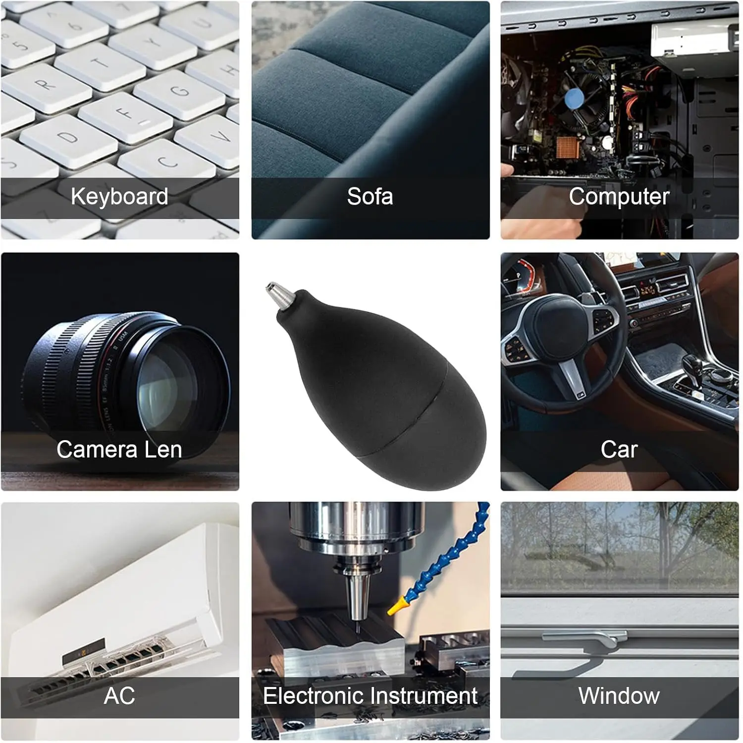 قطعة واحدة من منفاخ غبار الهواء الصغير، منظف مضخة يدوية لعدسة الكاميرا ولوحة المفاتيح والهاتف والكمبيوتر اللوحي مع فوهة معدنية
