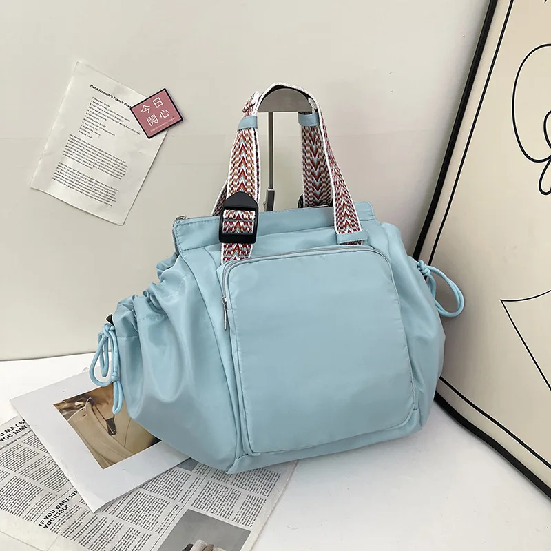 Waterproof Wear-resistant Tote Backpack, Cinch Side Pockets Partition Storage Outdoor Bag