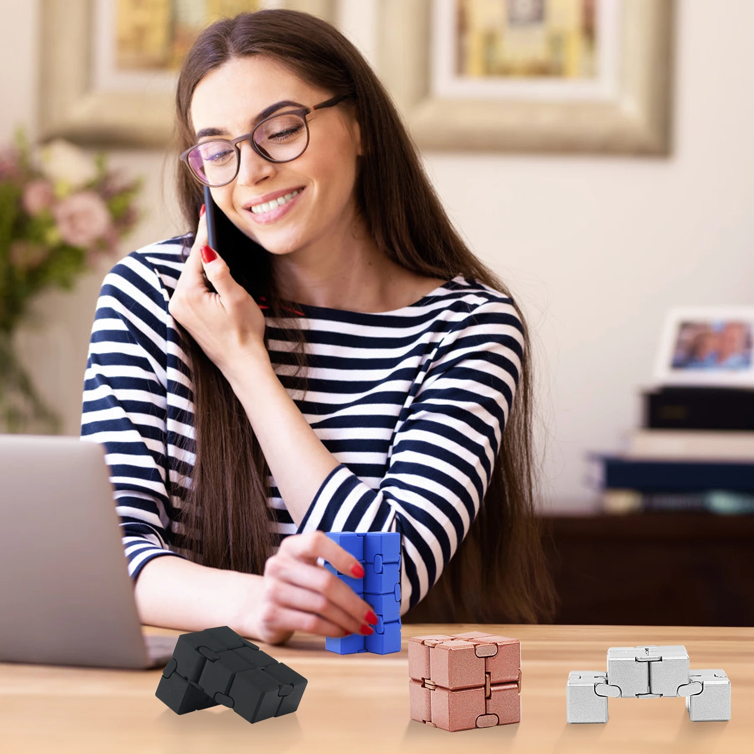 Fidget Finger Toys - Infinity Cube Prime for Stress and Anxiety Relief, Ultra Durable Sensory Gifts for Adults and Teens