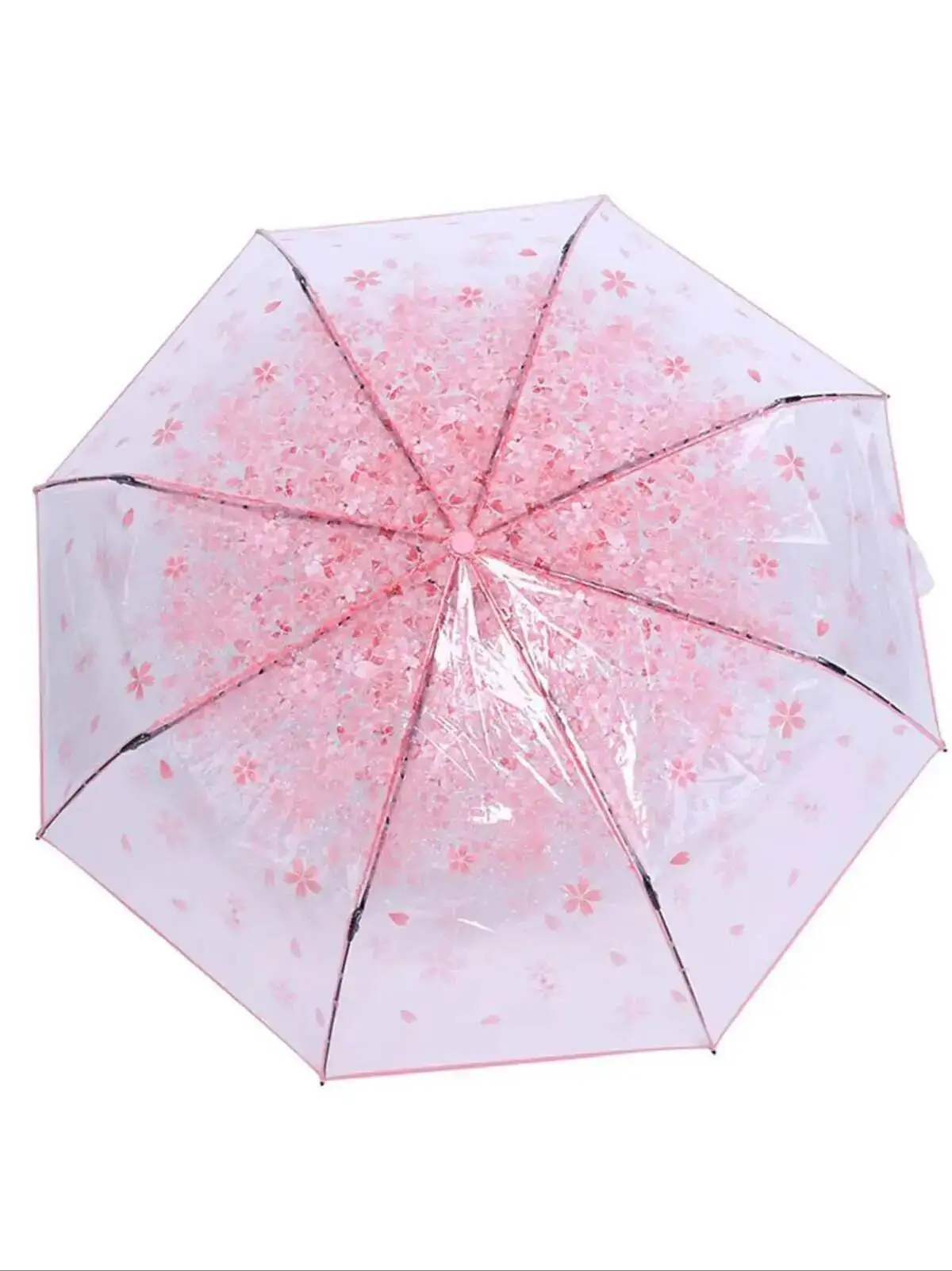 

1PC Transparent Folding Fashionable Princess Umbrella Cherry Blossom # Pink