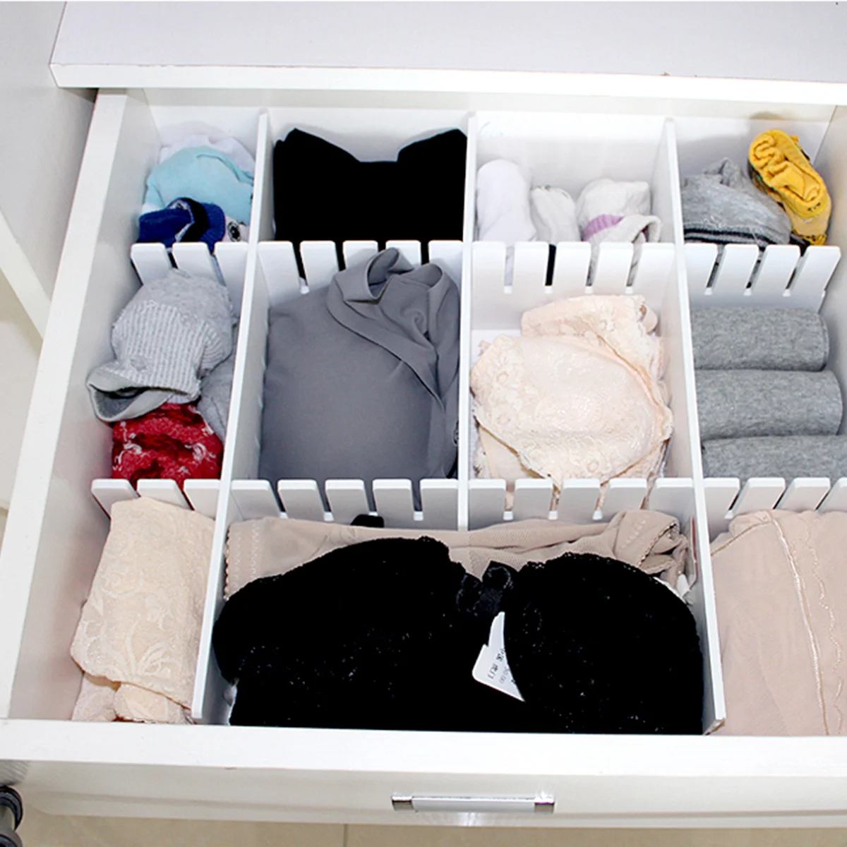 34 Pcs Drawer Plastic Divider Clothes Dividers Adjustable Partition Grid Home Free Combination Dressing