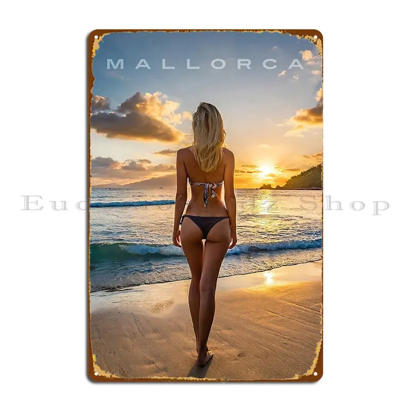 Mallorca Dream Girl In Paradise Metal Sign Plaques Club Printing Sign Pub Wall Decor Tin Sign Poster