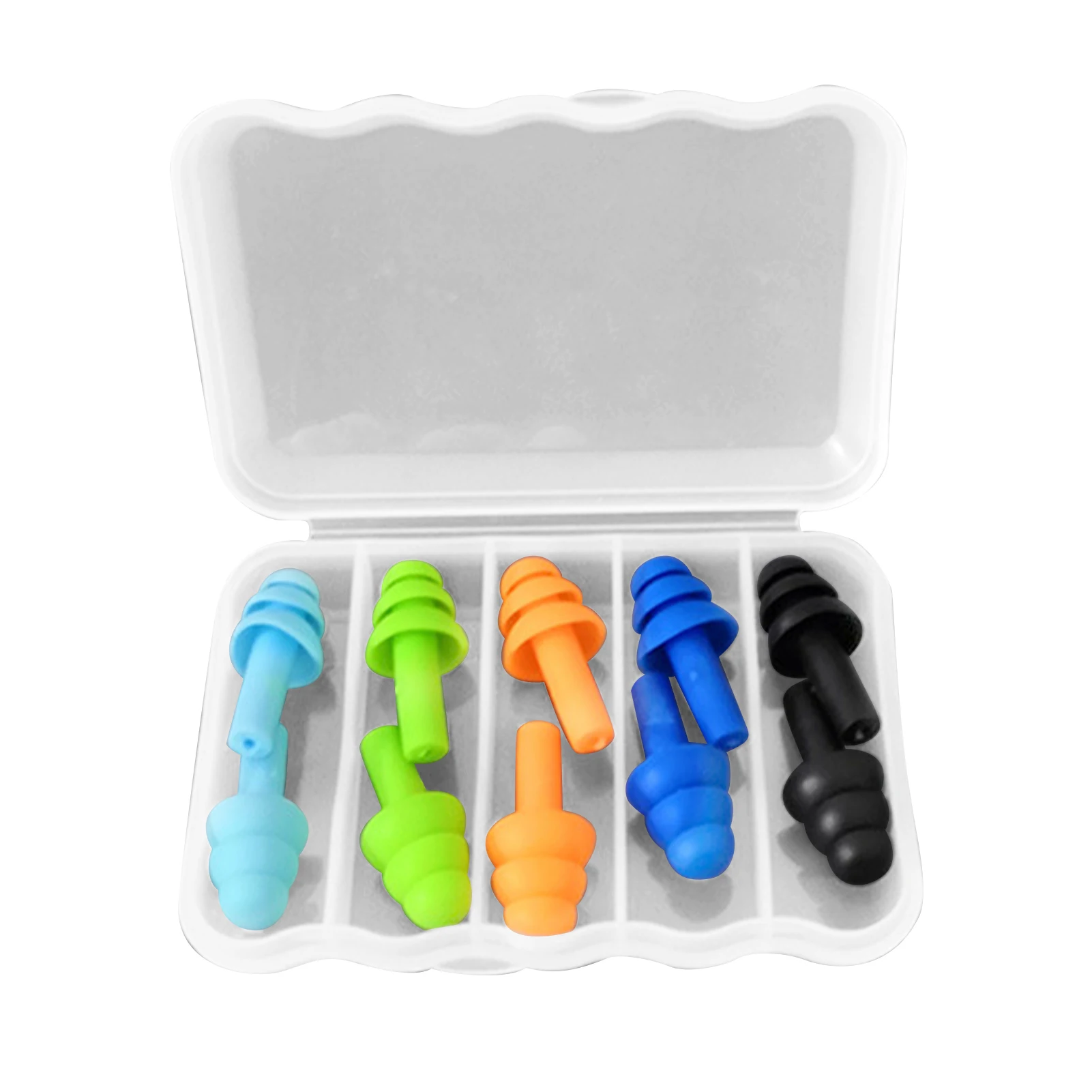 

5pairs Ear Plugs Soft Silicone Christmas Tree Shape Washable Noise Cancelling Moldable For Sleeping Work Reusable Travel