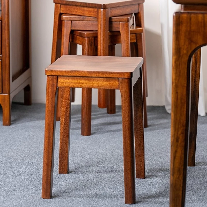 

Chinese ebony solid wood stool household stackable dining table stool low stool small bench round square