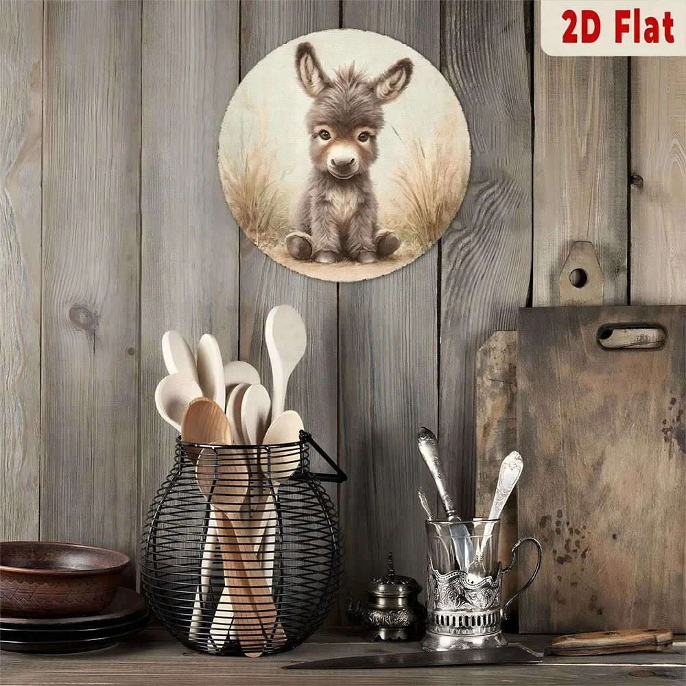 Vintage Baby Donkey Round Meta - Baby Nursery Vintage Decor ulasan dan harga