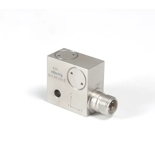 DK-37A23F100 Stainless Steel 3 Axis Iepe Accelerometer Collision Monitoring Triaxial Accelerometer