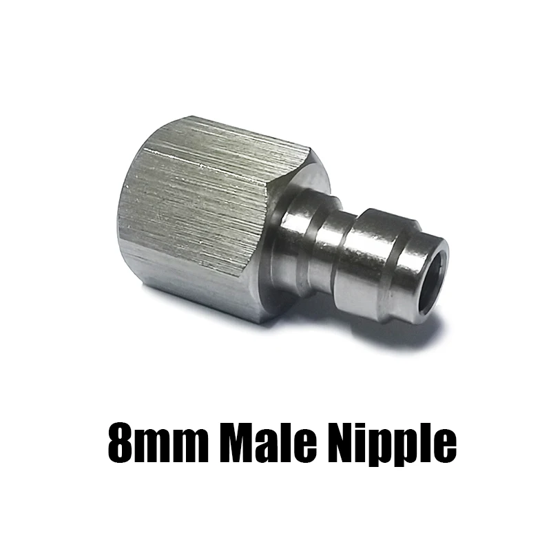 Adaptador de carga de desconexión rápida de 3 piezas, Conector de acoplador de enchufe macho de 8mm, acero inoxidable, M10 x 1, 1/8, BSPP 1/8NPT