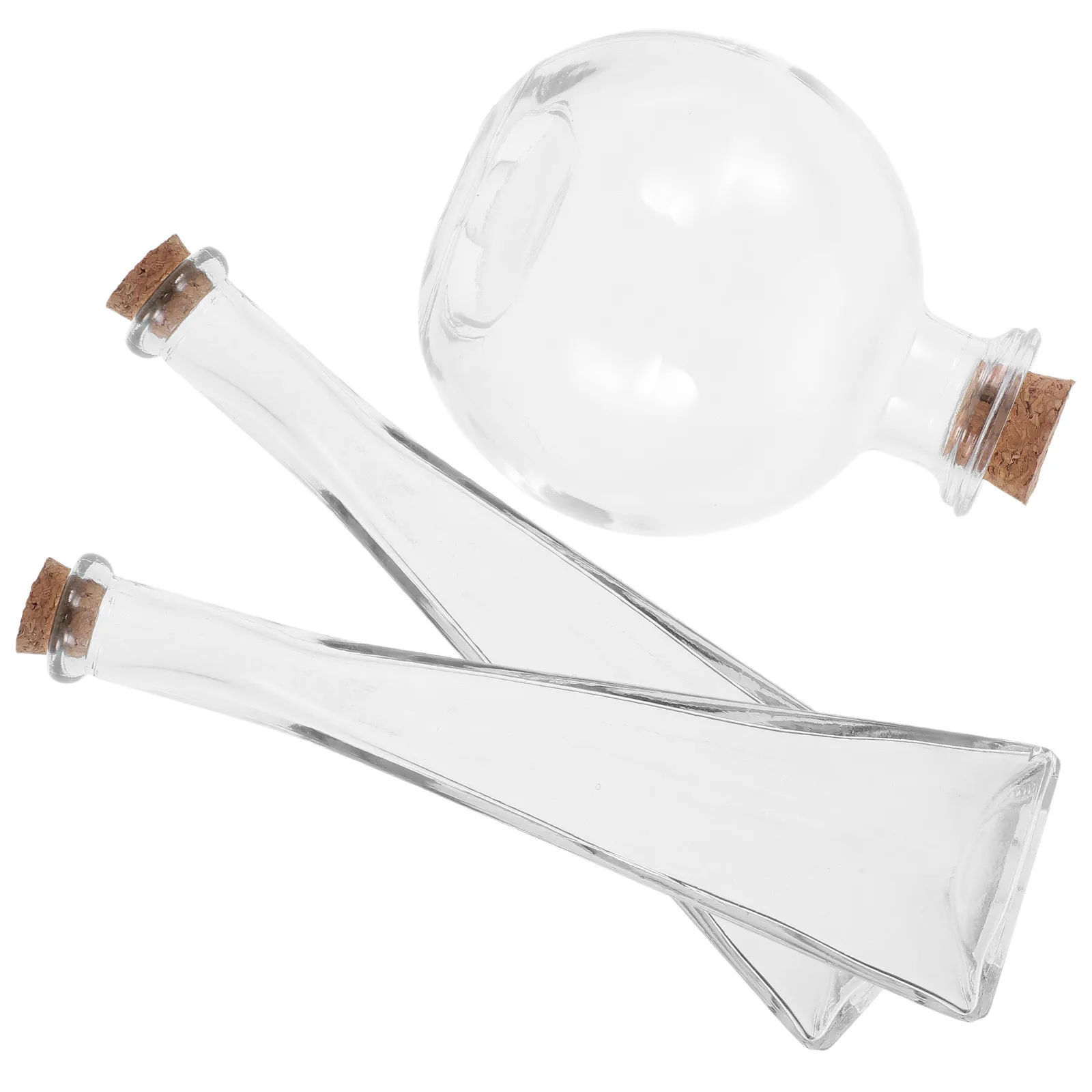 Ensemble de 3 bouteilles en verre transparent pour cérémonie de mariage, avec bouchons en liège, pour le sable commémoratif, contenant décoratif pour le sable de la cérémonie, souvenir.