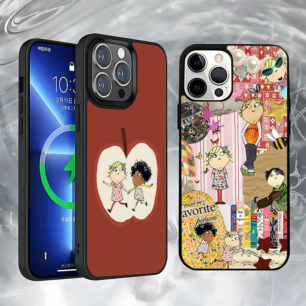 

Cute C-CHARLIE and LOLA Case For iPhone 17,16,15,14,13,12,11,Pro,Max,Plus,Mini,SE4,E Magnetic Magsafe Wireless Charging