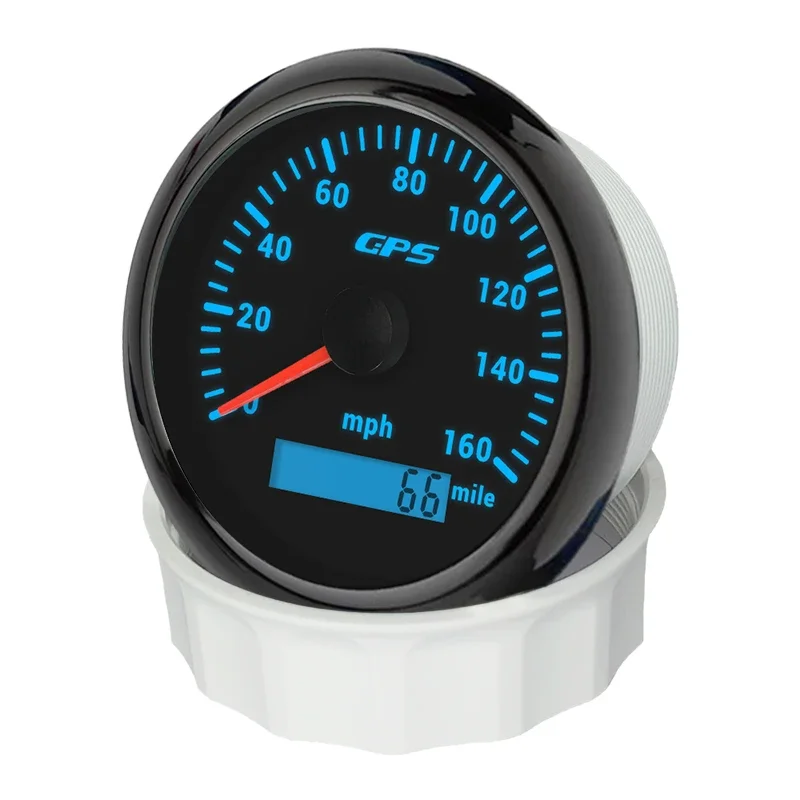 Universal 85mm GPS Speedometer 0-30km/h 0-120KMH 80mph 200MPH Odometer with 7 Colors Backlight for Car Boat Motorcycle Yacht