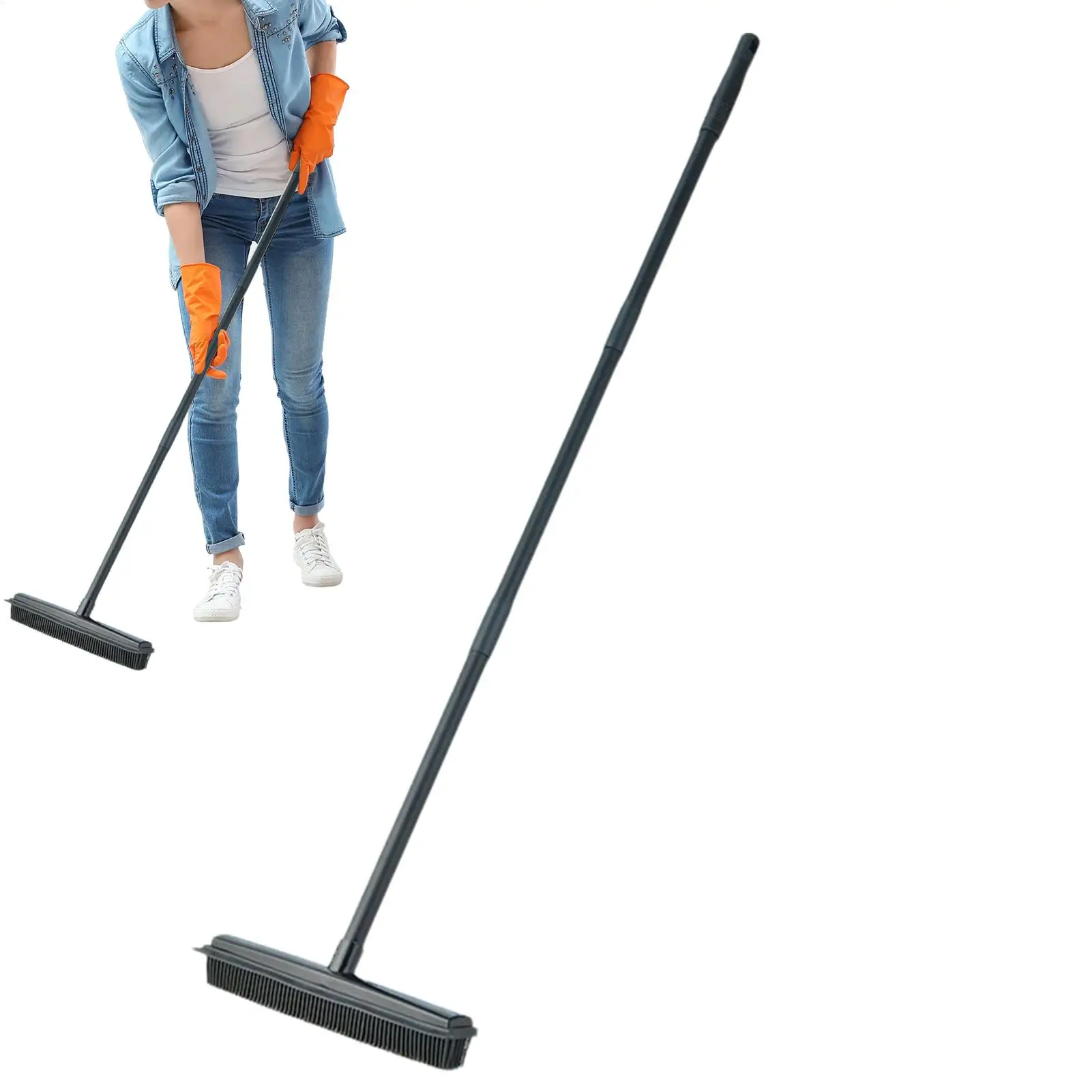 

Carpet Scrub Brush Long Handle Quick-Dry Broom Carpet Rake For Pet Hair Removal For Floor Shower Bathroom Bedroom Living Room