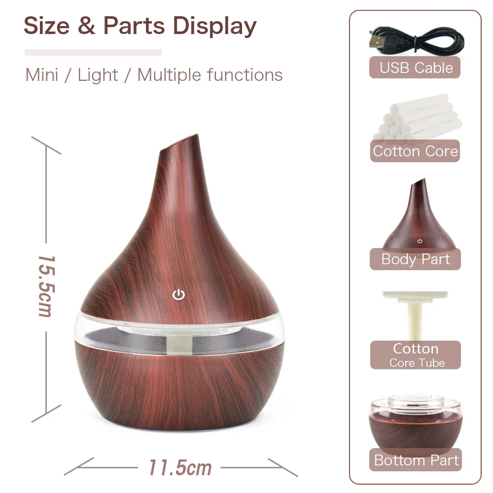 USB Humidifier Electric Oil Aromatherapy Diffuser with 7 Color Lights Humidificador de agua Diffusers humidifier Cute humidifier